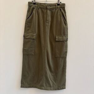 Reformation Olive Green Cargo Skirt